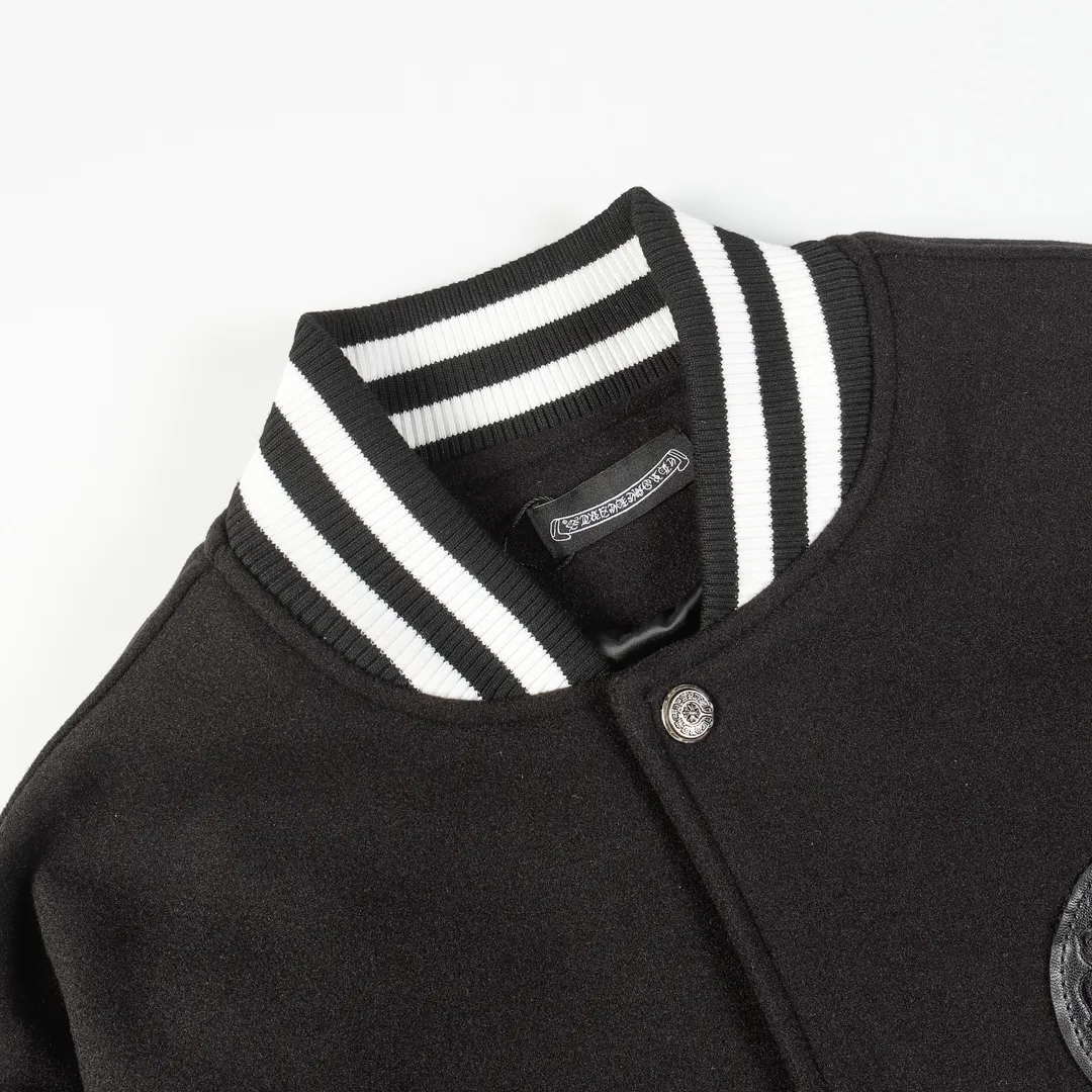 P390 Chrome hearts Classic horseshoe style embroidered leather baseball jersey - One-to-one restoration of heavy industry hardware accessories - Laser burning process - Dragon and Phoenix nylon with pebbled hand sleeves M L XL XXL